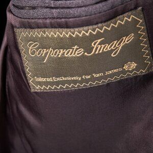198os Dark Gray Check 2 Piece Wool Suit